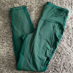 Green moto leggings